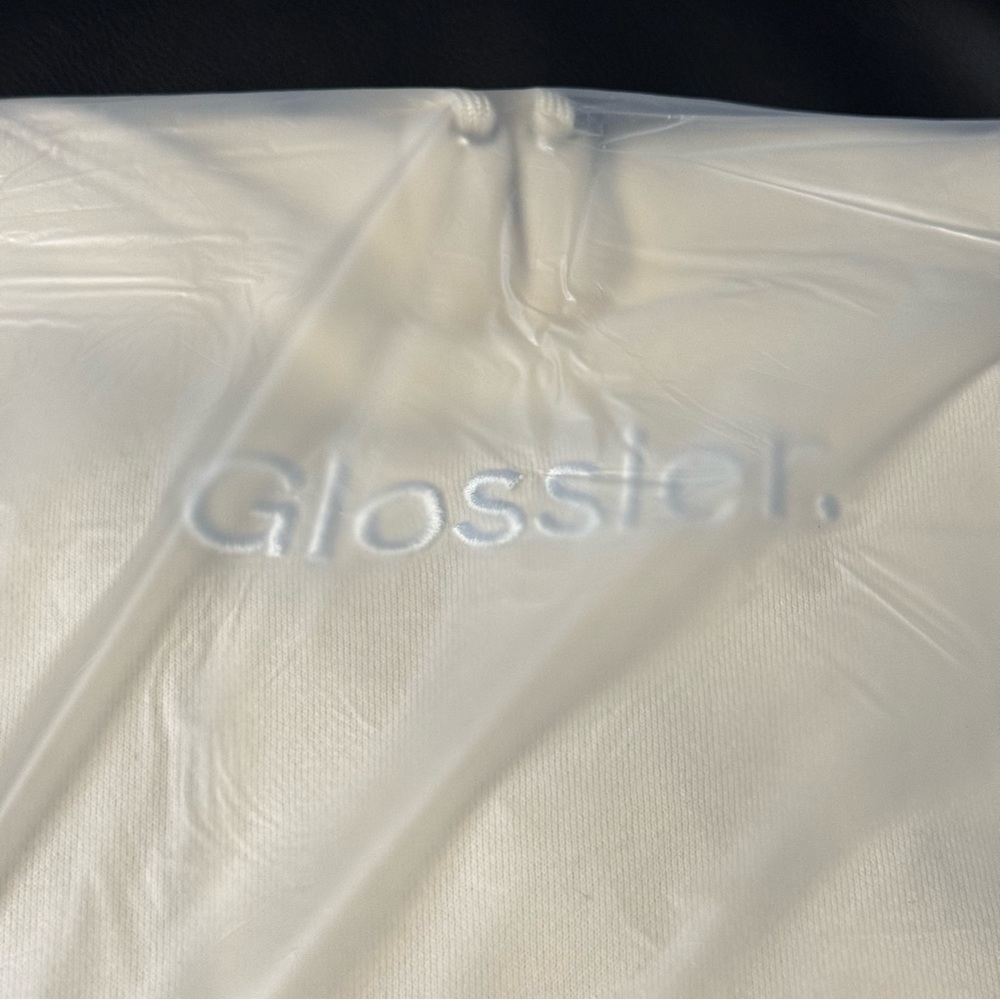 Glossier cream hoodie NWT